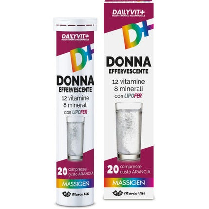 Comprese Effervescente Dailyvit Woman cu 12 Vitamine și 8 Minerale, Gust Portocală