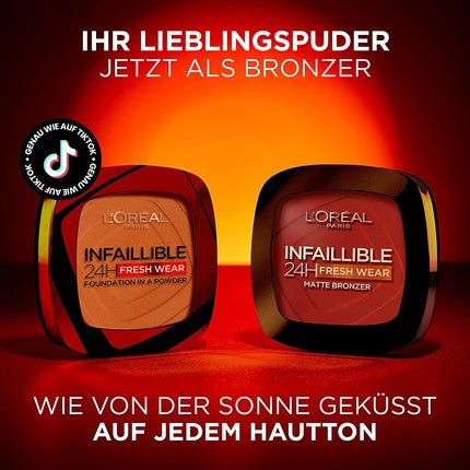 Bronzer compact, L'Oréal Paris, Infallible 24H Fresh Wear, culoare 350 Medium, 9g