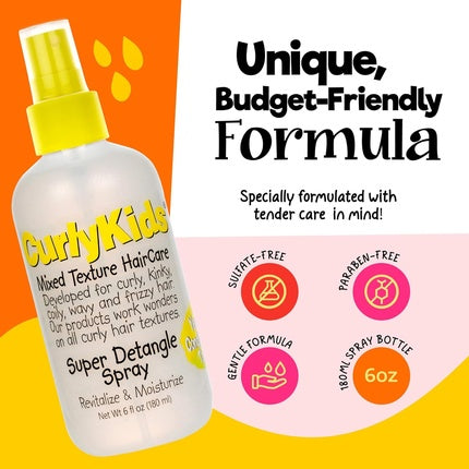 Spray Descurcare, Curlykids, Super Detangle, galben