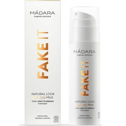 Lapte bronzant Mádara Fake It Natural Look, culoare naturală, 150 ml