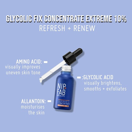 Ser anti-îmbătrânire, Nip+Fab, Glycolic Acid Fix, albastru