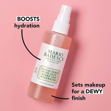 Mario Badescu Facial Spray with Aloe, Herbs and Rosewater 4oz (118ml)