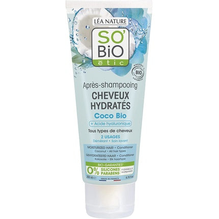 Condiționator Păr So'bio Étic cu Cocos și Acid Hialuronic, Cosmos Organic, 200ml