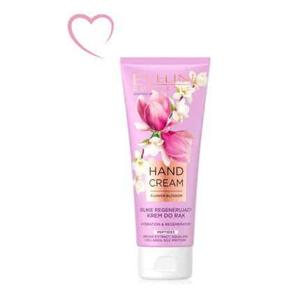 Cremă mâini Eveline, Flower Blossom, colagen, 75ml