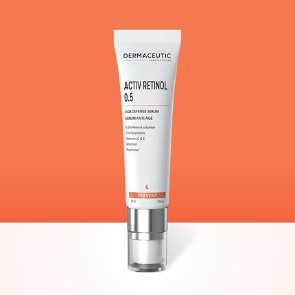 Ser anti-îmbătrânire, Dermaceutic, Activ Retinol 0.5 30ml, alb-portocaliu
