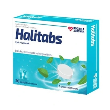 Halitabs, Family Health, 20 pastile pentru supt cu Zinc și Cimbru