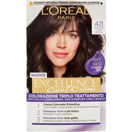 Vopsea de păr, L'Oréal Paris, Excellence, nuanta 4.11