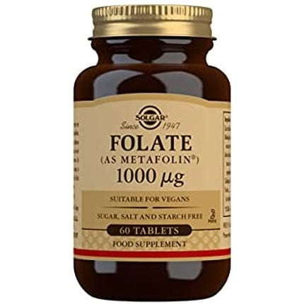 Solgar Folate 1000mcg High Strength Formula Vegan, Vitamine B9, 60 Tablete