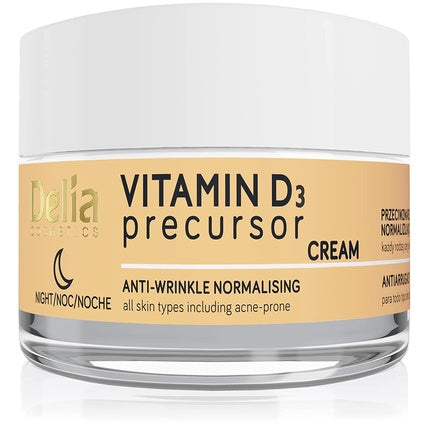 Cremă de noapte, Delia Cosmetics, Vitamin D3, antirid, 50ml