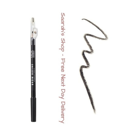 Creion sprâncene, MUA, Brow Define, negru, perie
