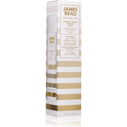 James Read Coconut Water Tan Mist Body, Brumant Corp Gradual, 200ml, Alb cu Auriu