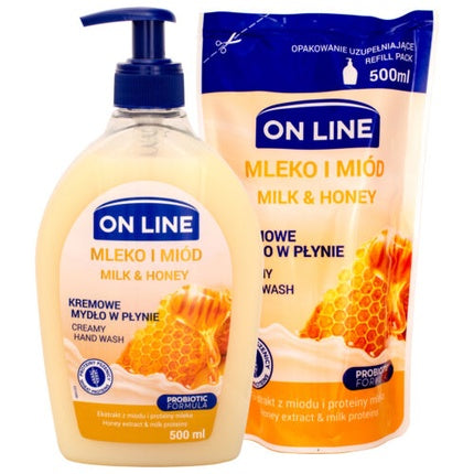 Săpun Lichid, On Line, Milk & Honey, 500ml, 500ml, Cremă
