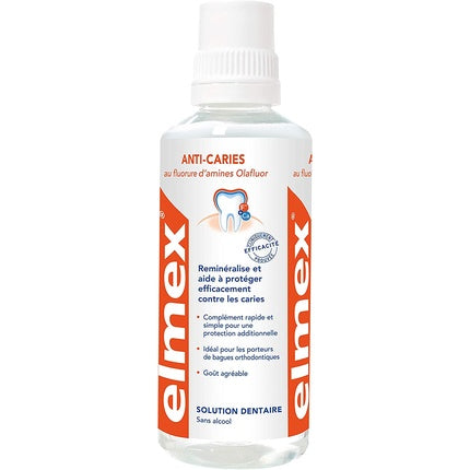 Rinse bucal Elmex Anti-Carii, fără alcool, fără coloranți, 400ml