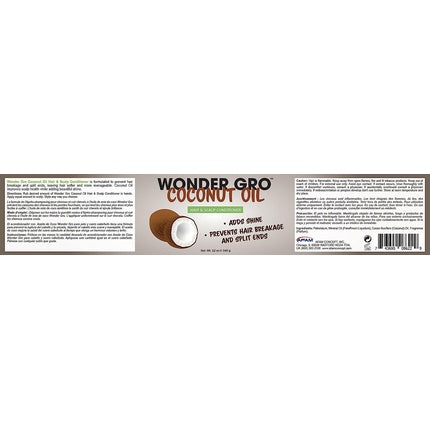 Wonder Gro Coconut Oil Hair Grease Styling Conditioner 12 fl oz - Adaugă strălucire și previne ruperea și vârfurile despicate