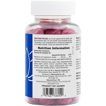 Gummies Magneziu Citrat, Naturesplus, Gust de Zmeură, 270 g