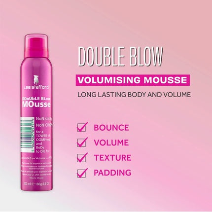 Spumă de păr Lee Stafford Double Blow, volum 200 ml