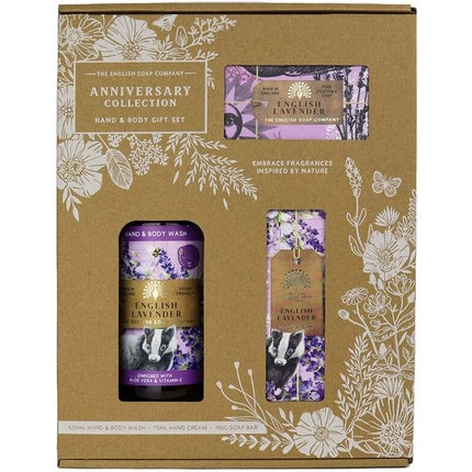 Set Cadou pentru Îngrijirea Corpului, The English Soap Company, Lavandă, 190 g