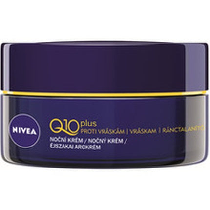 Nivea Night Cream Antiwrinkle Q10 Plus, Cremă de noapte anti-îmbătrânire cu Coenzima Q10, 50 ml