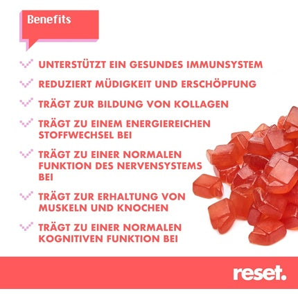 Gumii multivitamine, Reset, căpșuni, 60 bucăți
