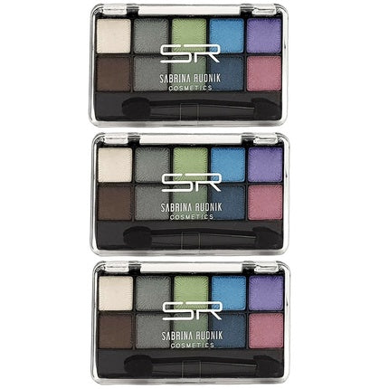 Set Farduri Pleoape Sabrina, 10 culori, Smokey Eyes, ambalaj negru