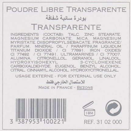 Pudră liberă Caron Paris, model 00, transparent