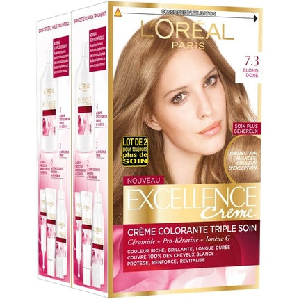 Vopsea Păr L'Oréal Paris Excellence Crème 7.30 Blond Auriu, 259 g