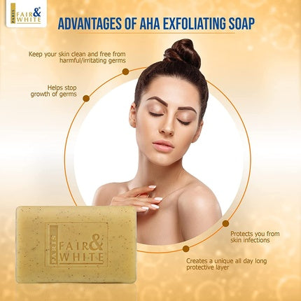 Săpun exfoliant, Fair & White, AHA, 200g, bej