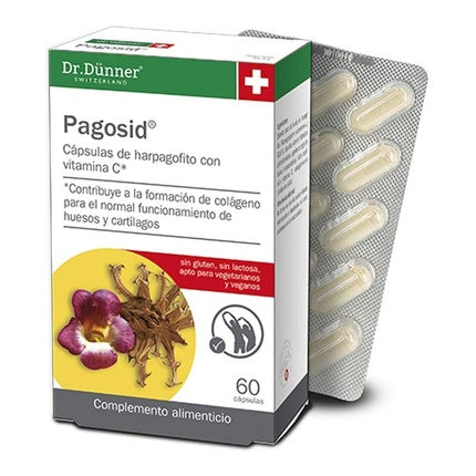 Complement alimentar Dr. Dunner Pagosid cu harpagofit și vitamina C, 60 capsule