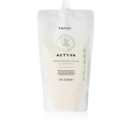 Șampon Kemon Actyva Nutrizone Ricca, 270 g, pentru păr uscat și deteriorat