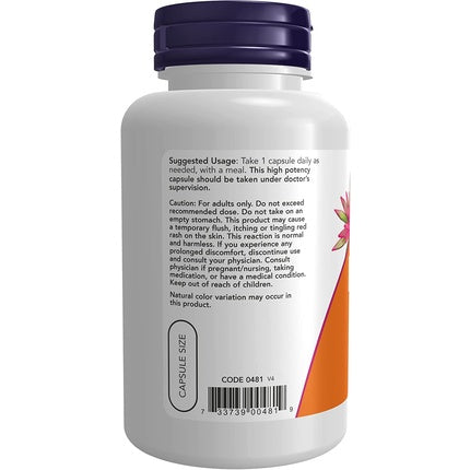 Capsule, NOW Foods, Niacin 500mg, Vitamina B-3, 100 buc