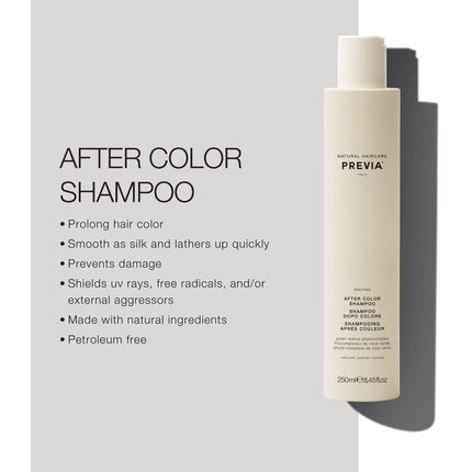 Șampon regenerator Previa Green Walnut Colour Shine, 250ml, ambalaj alb crem