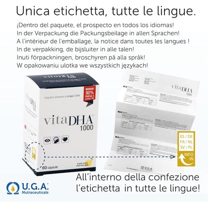 Vitadha 1000 Omega-3 DHA, Vitafusion, Softgeluri, 60 capsule