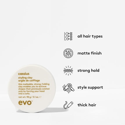 Cremă de styling Cassius Styling Clay, textură puternică, 90 g