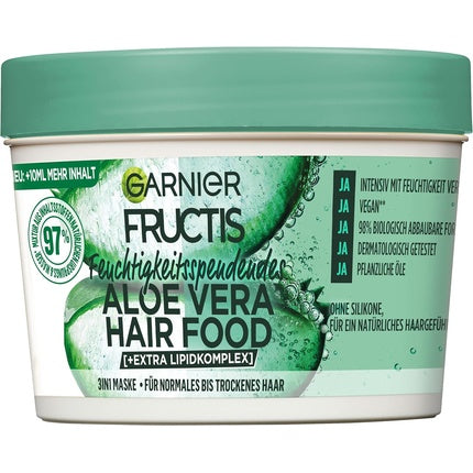 Mască de păr Garnier Fructis Aloe Vera Hair Food 3 în 1 pentru fire normale până la uscate, 400 ml