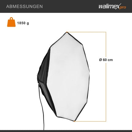 Softbox Walimex Pro Octagon 60cm Negru