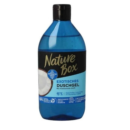 Gel de duș Nature Box cu ulei de cocos, 385 ml