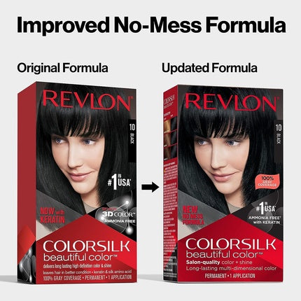 Vopsea de păr, Revlon, Color Silk, Fără amoniac, Brown Black, 130ml