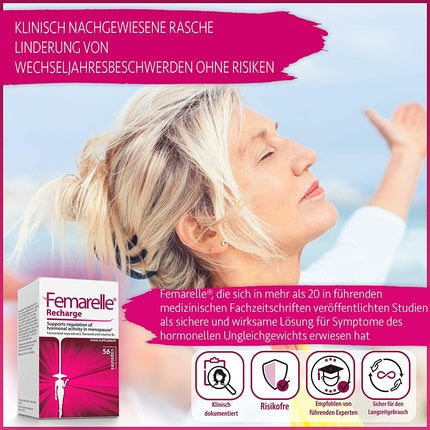 Supliment Femarelle Recharge, 56 capsule, roz