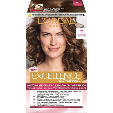 Vopsea de păr, L'Oréal, Excellence Cream Dark 6, culoare închisă