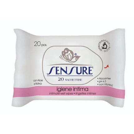 Șervețele umede pentru igiena intimă Sensure, Blue Wipes, 20 buc