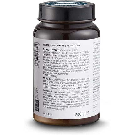 Biosline Magnesio Completo, Supliment Alimentar cu Magneziu, Vitamine B6 și B12, 200g