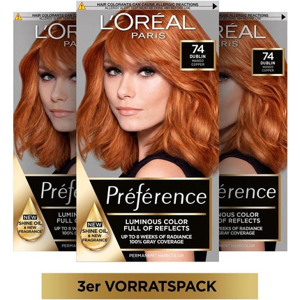 Vopsea de păr, L'Oréal Paris Préférence 7.4 Copper Blonde