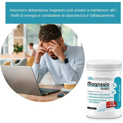 Supliment Mineral, Sanavita, Magneziu Puro, 150g, Alb
