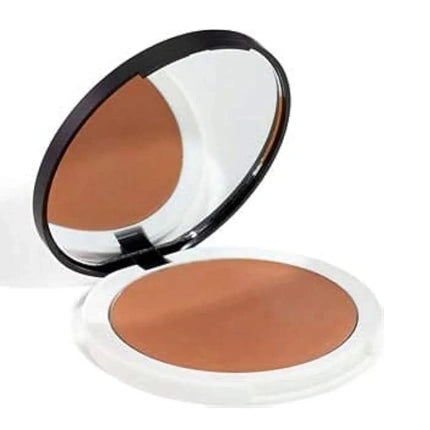 Fond de ten pudră Natura Siberica Powder Cream Base Suede, culoare camel, ambalaj alb-negru