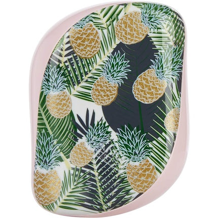 Perie de păr detanglantă Tangle Teezer Compact Styler Palms and Pineapples, roz și verde