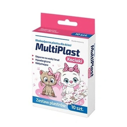 Multiplast Kittens Waterproof Plasters For Children 10 Pieces