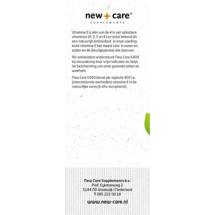 Supliment New Care E400, Vitamine, 60 capsule, portocaliu