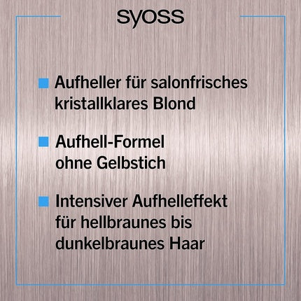 Vopsea păr, Syoss, Platinum Blonde, efect anti-gălbui