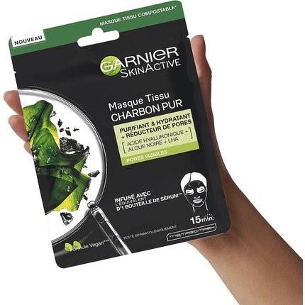 Masca faciala, Garnier, SkinActive cu carbune, 28g