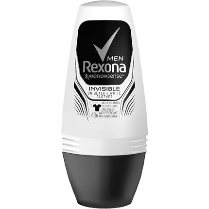 Roll-On Deodorant Rexona Invisible Men, alb/negru, 50ml